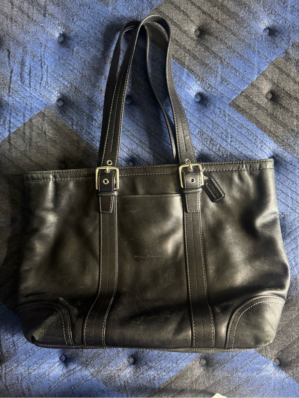 Coach Black Leather Tote Bag